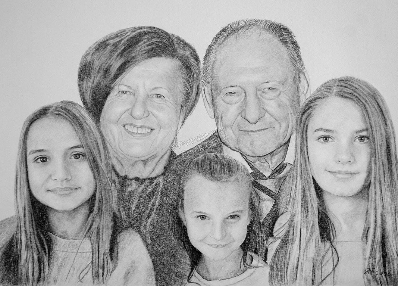 Bleistiftzeichnungen-Familienportraits