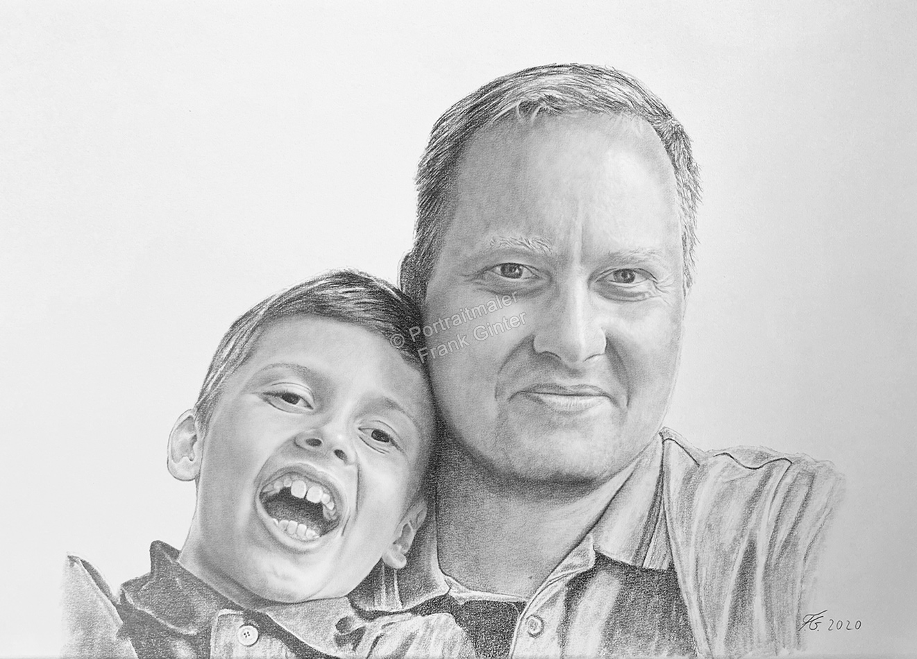 Bleistiftzeichnungen-Portraitzeichnung-Vater-Sohn