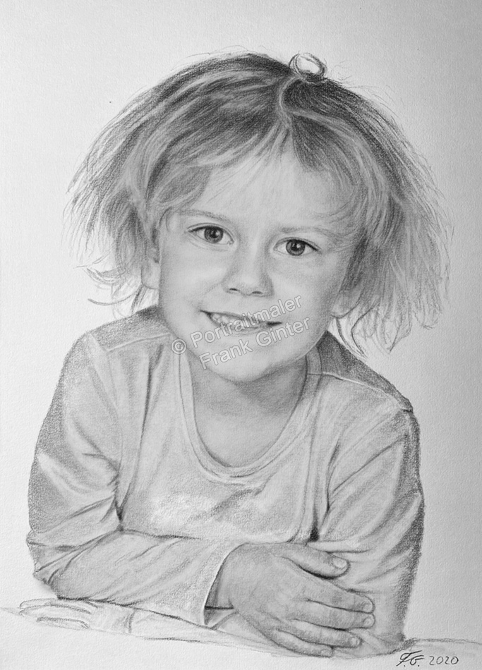 Portraitzeichnung-Kinder-Bleistiftzeichnungen
